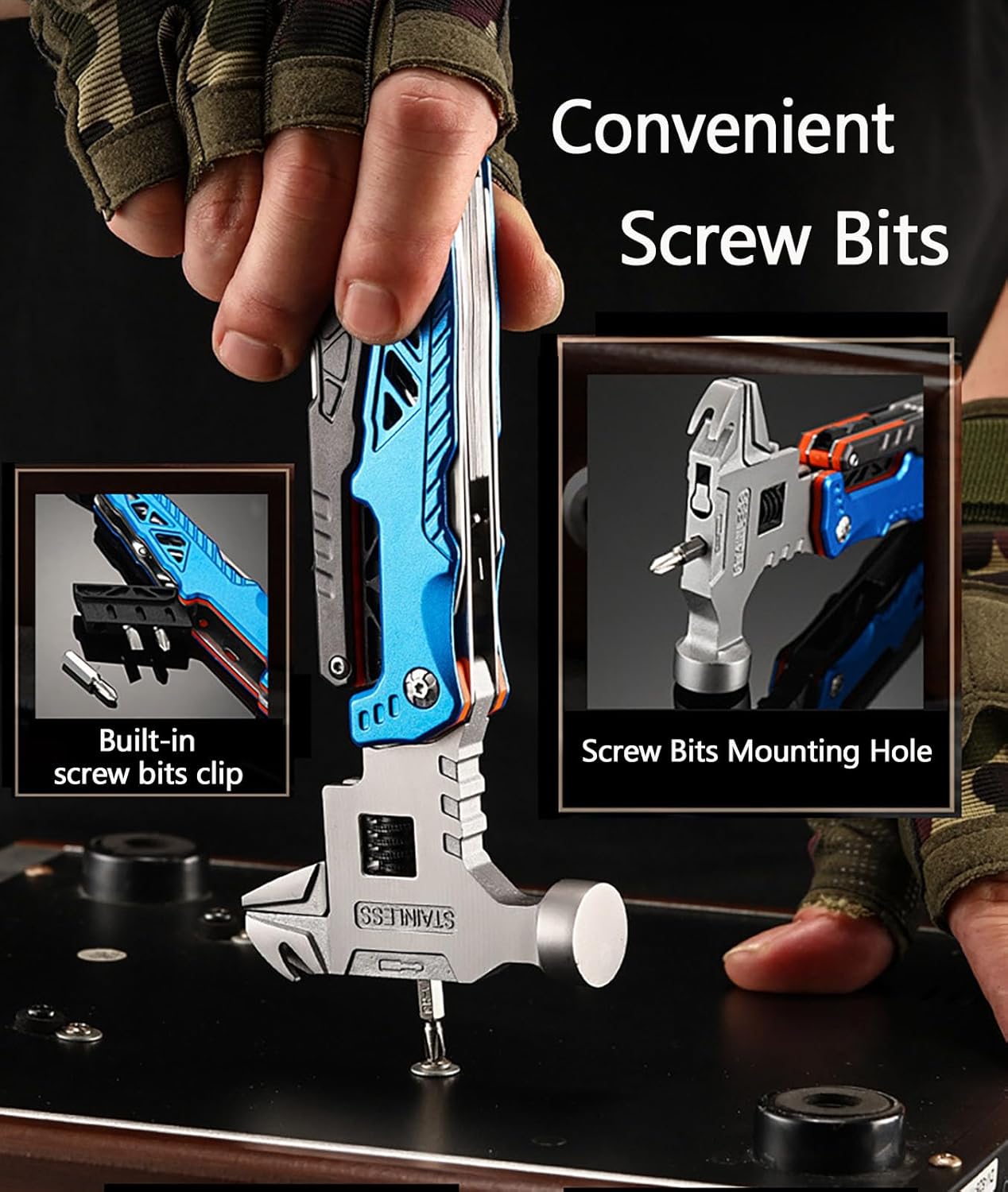 Multifunctional Hammer Pliers Multitool – Stainless Steel Outdoor Survival Tool with Nylon Sheath